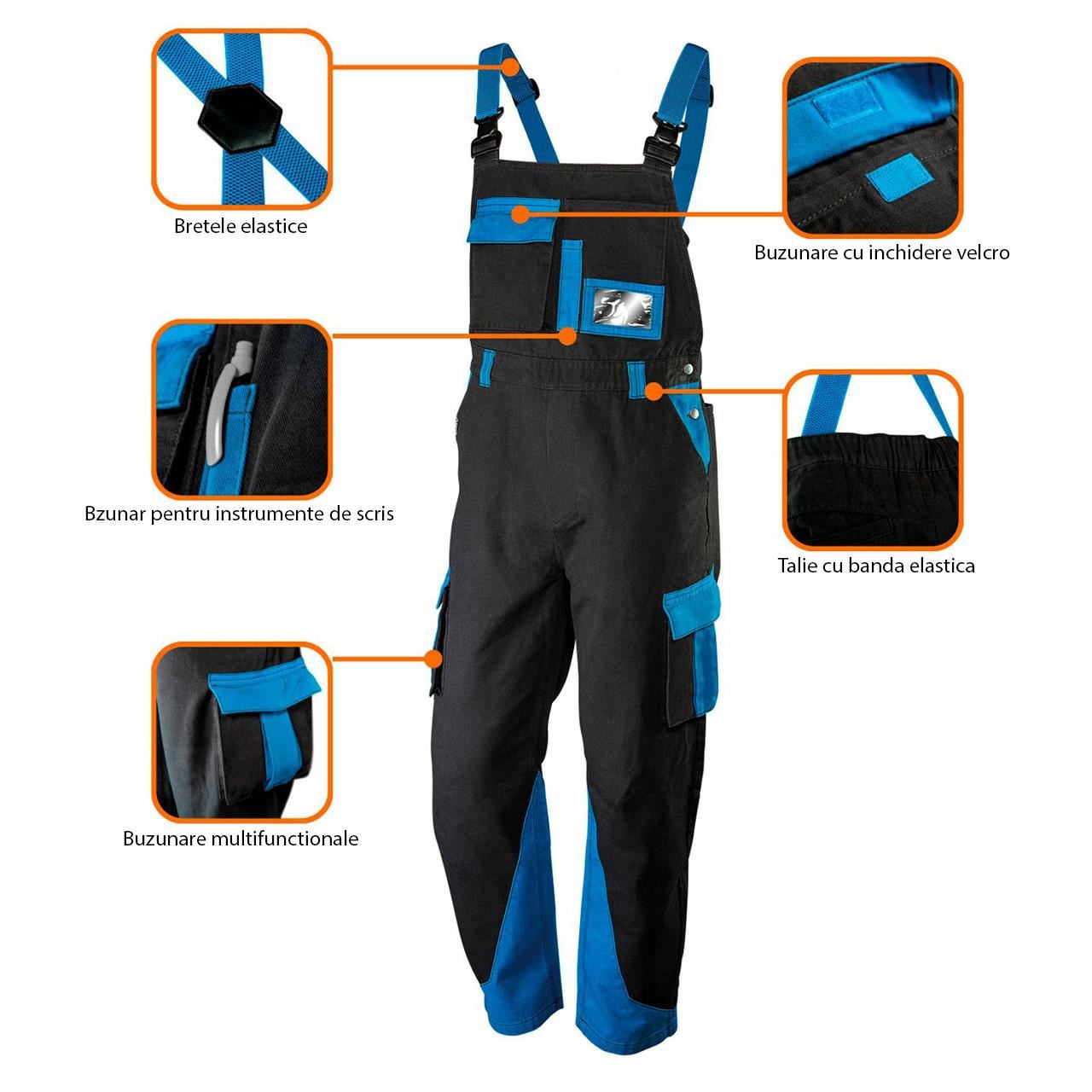 Pantaloni de lucru cu pieptar, salopeta, model HD Plus, marimea L/52, NEO