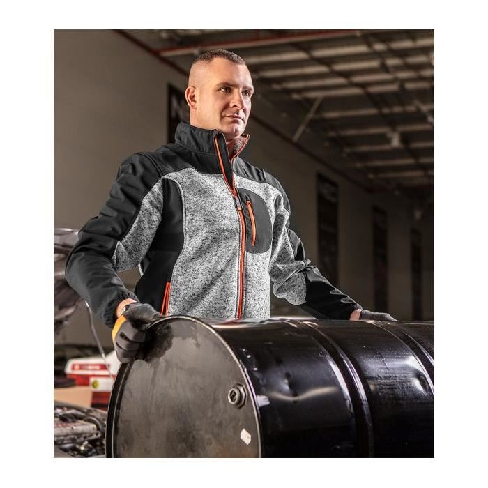 Kötött pulóver softshell anyaggal megerősítve, kültéri modell, L/52-es méret, NEO