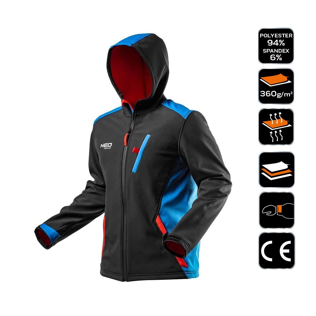 Vízálló kapucnis pulóver, HD Plus modell, XXL/56 méret, NEO