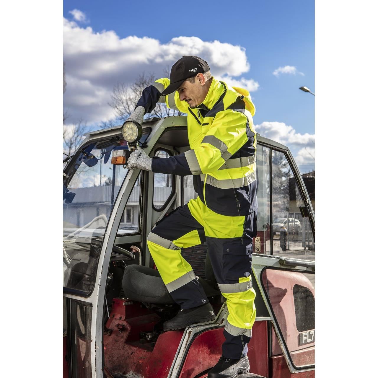 Munkakabát, fényvisszaverő, sárga, vízálló, Visibility modell, S/48 méret, NEO