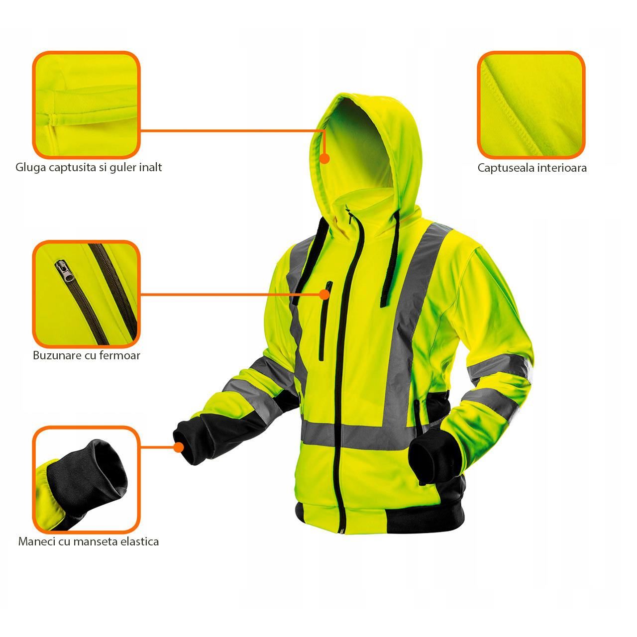 Fényvisszaverő munkapulóver, sárga, Visibility modell, XL/56 méret, NEO