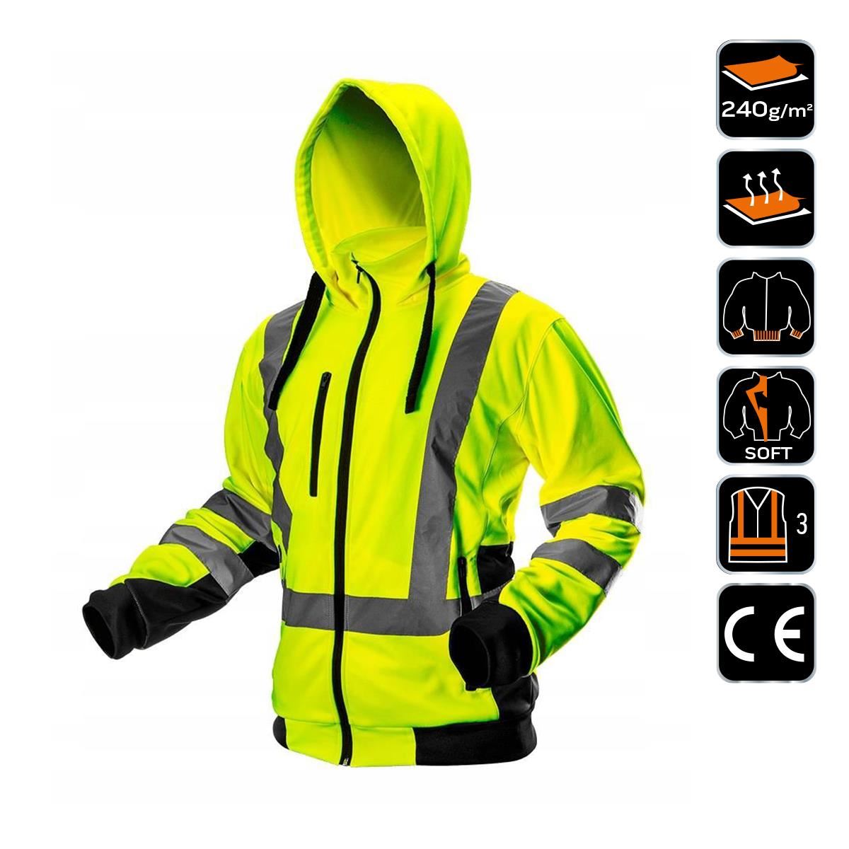 Fényvisszaverő munkapulóver, sárga, Visibility modell, XL/56 méret, NEO