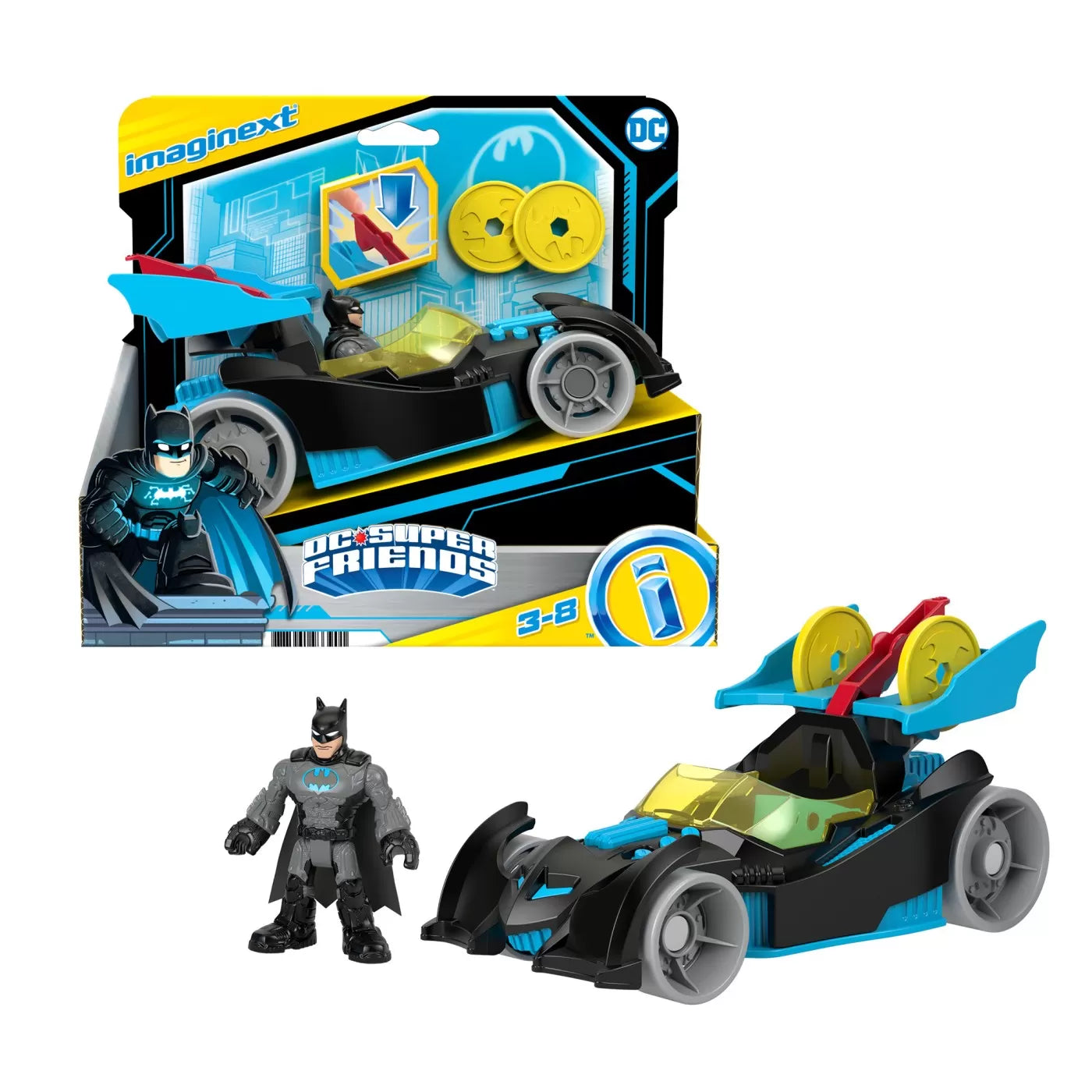 Fisher-Price Imaginext DC Super Friends jármű Batman figurával szürke öltönyben