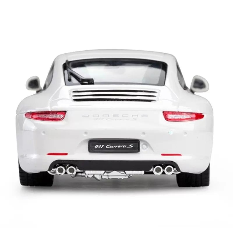 Porsche 911 fehér fém autó, 1-24 méretarány
