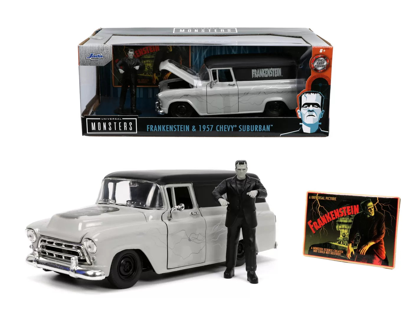 1957-es Chevy Suburban és Frankenstein figurakészlet