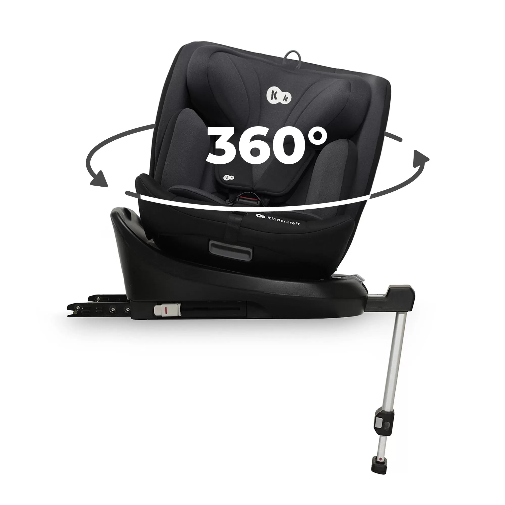 Scaun auto i-size, 40-150 cm, kinderkraft i-360, black