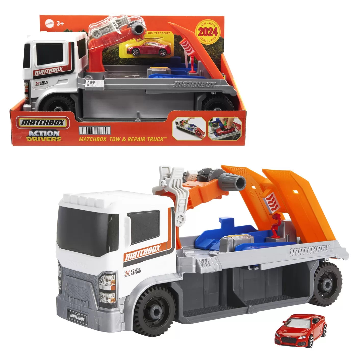 Matchbox akcióautó-javítóműhely és vontató