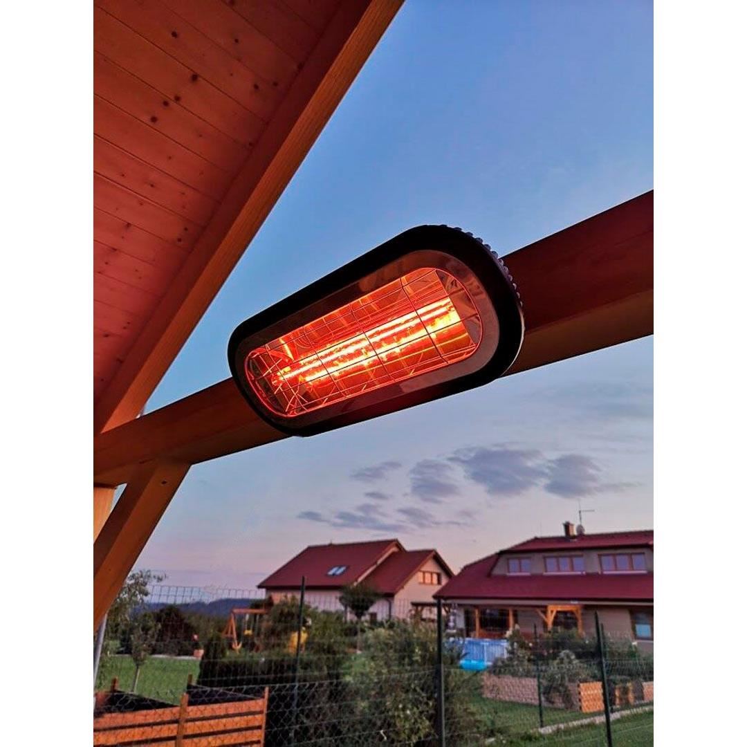 Teraszfűtő, infravörös, beltéri/kültéri, IP65, 2000 W, NEO