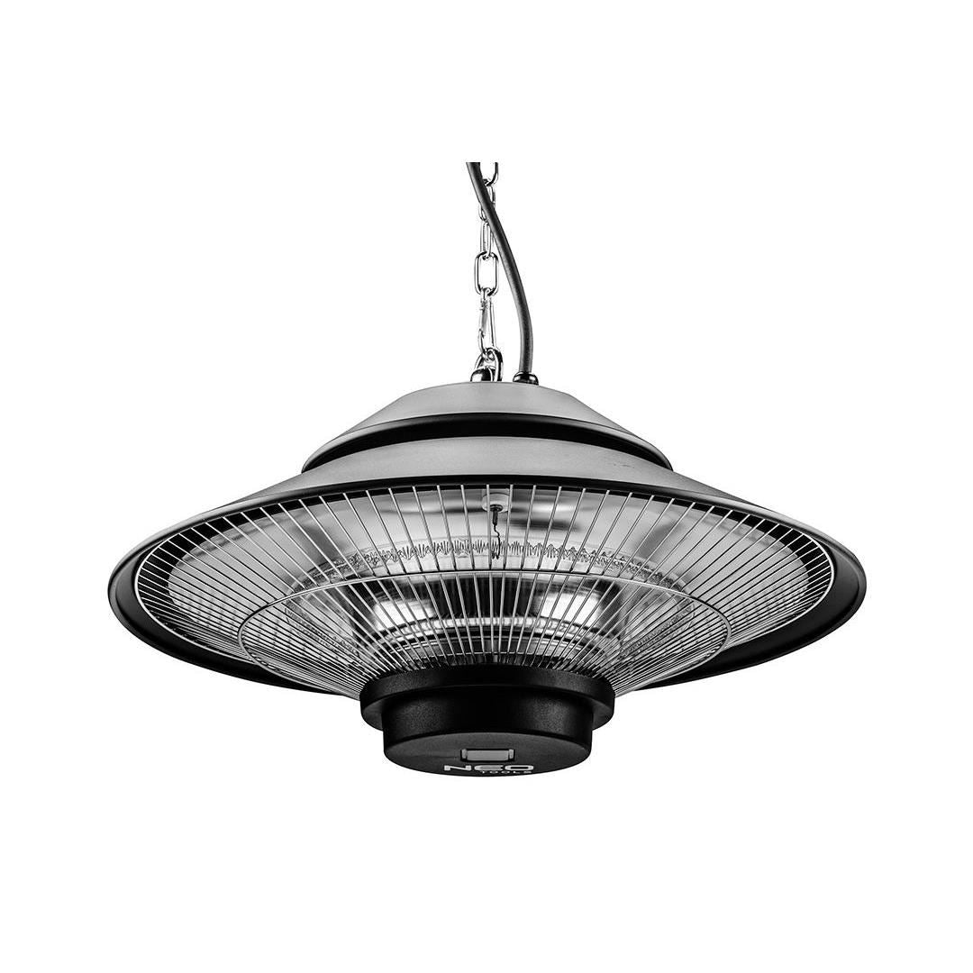 Teraszfűtő, infravörös, mennyezeti, 1500 W, távirányítóval, beltéri/kültéri, IP44, NEO