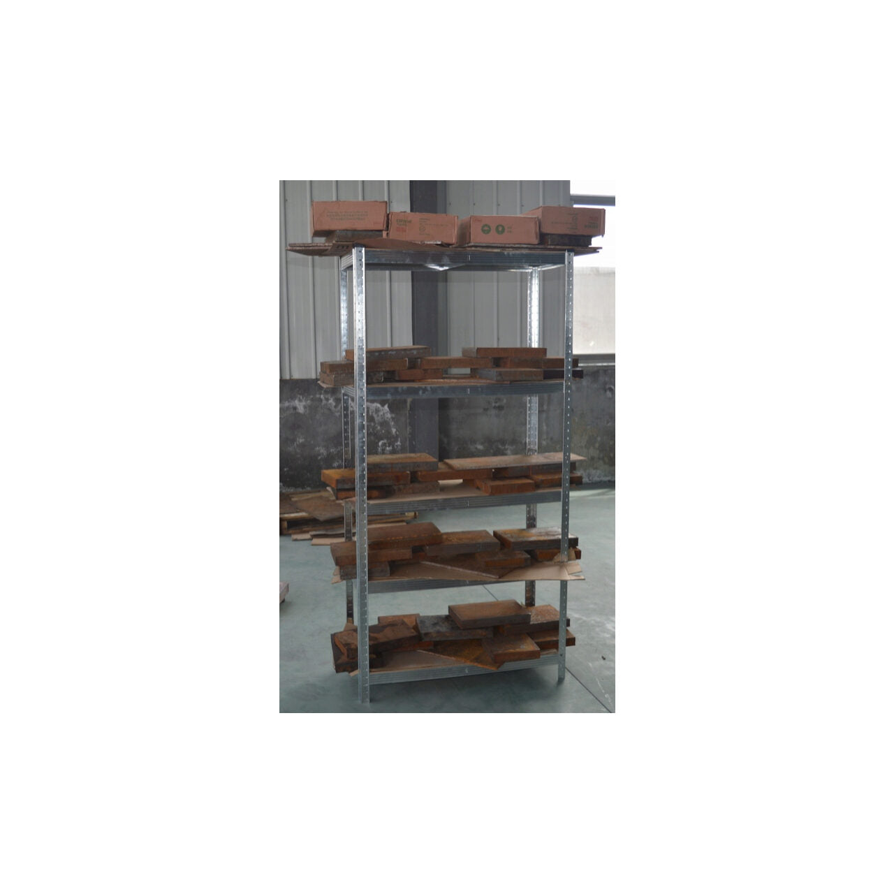 Tárolópolc, sarok, fém, MDF, 5 polc, 175 kg, 90x30x180 cm
