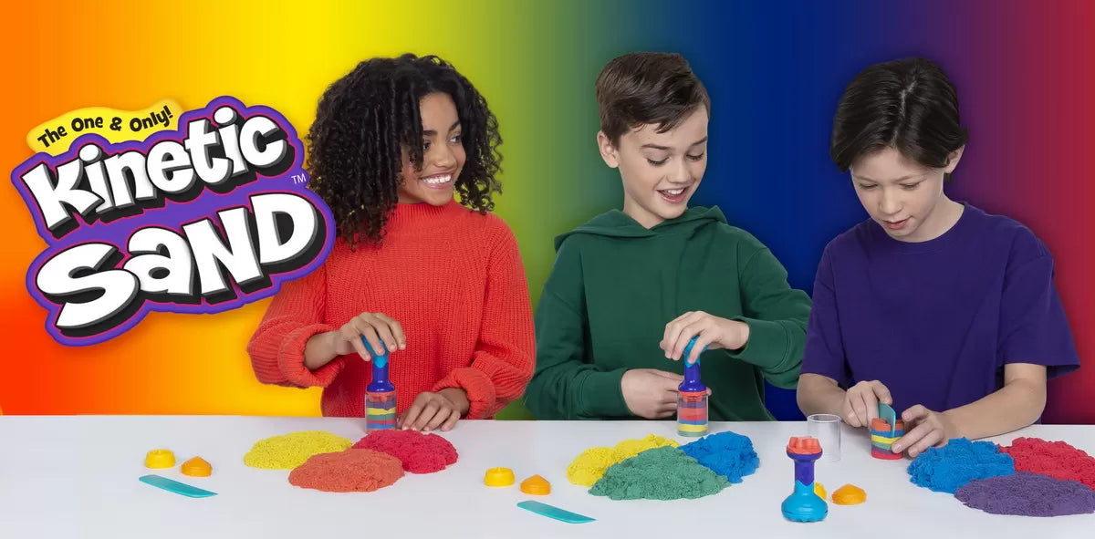 Kinetic sand set unelte de curcubeu cu accesorii