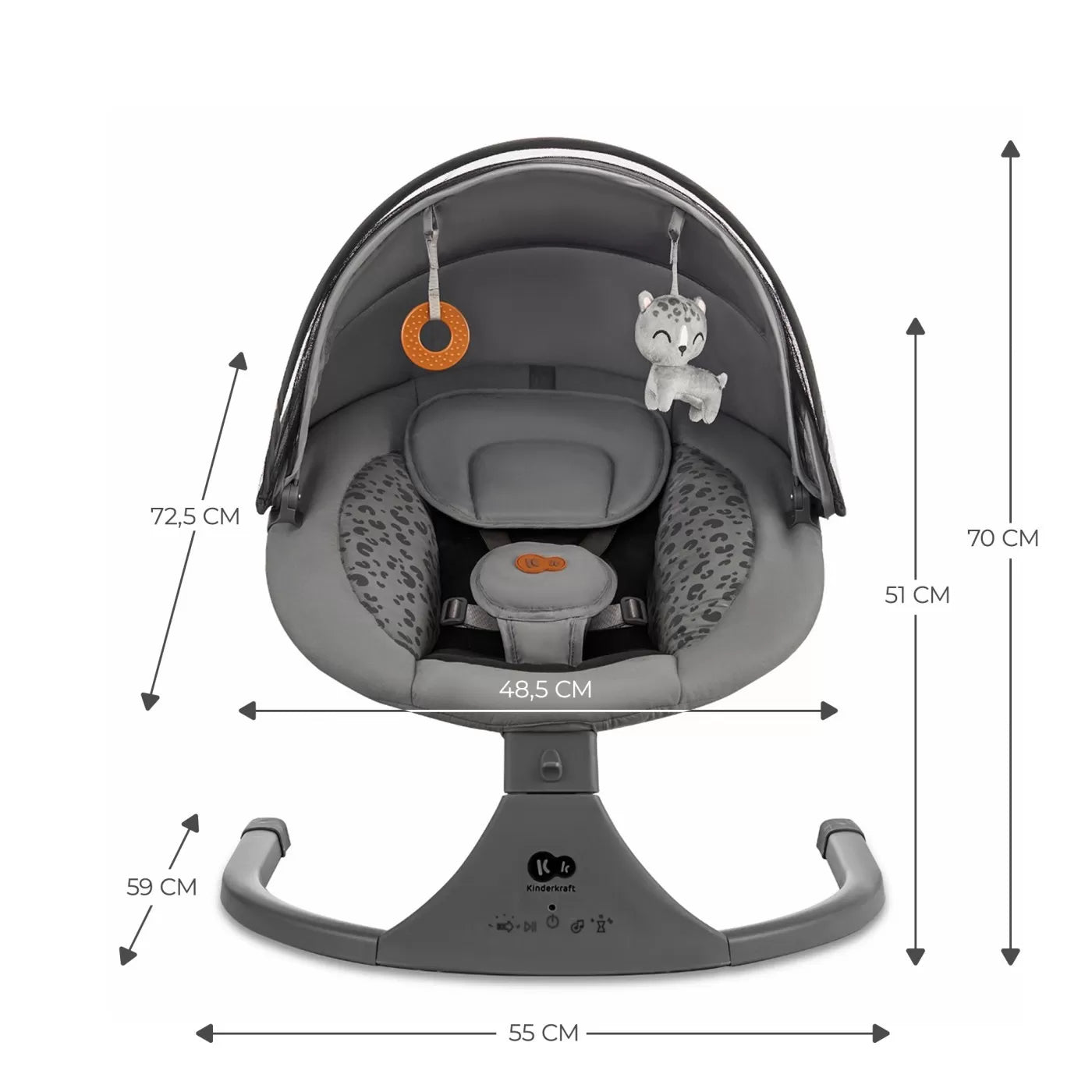 Leagan electric kinderkraft lumi 2, dark grey