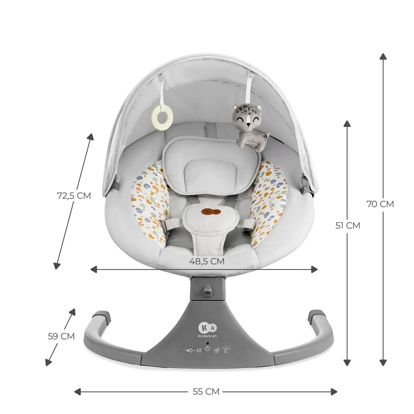 Leagan electric kinderkraft lumi 2, light grey
