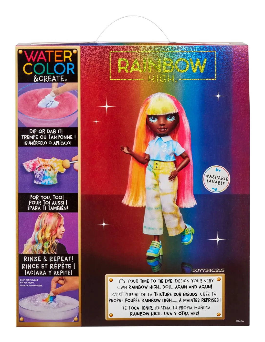 Rainbow high watercolor create papusa ochi verzi