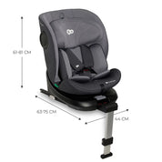 Scaun auto i-size, 40-150 cm, kinderkraft i-360, grey