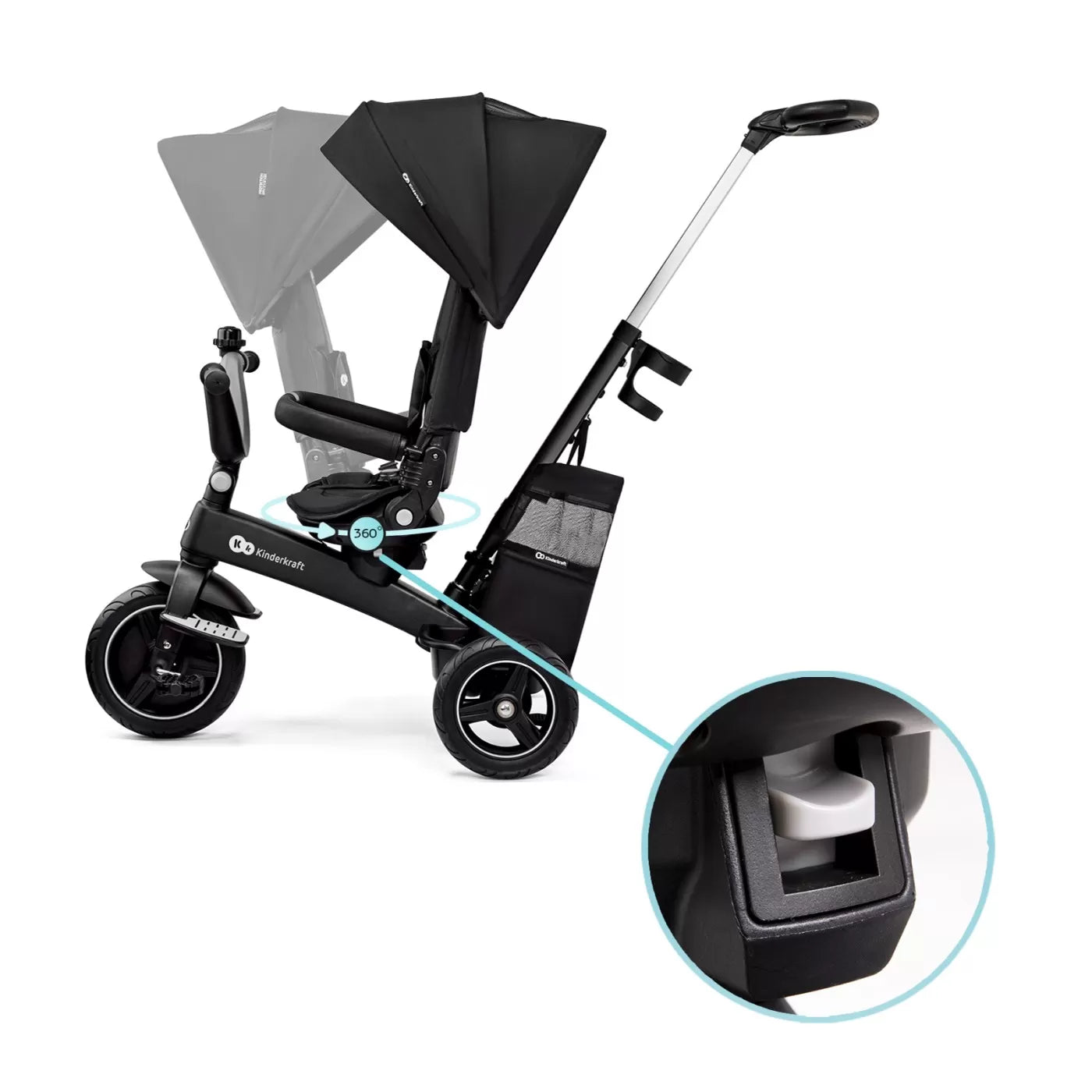 Kinderkraft easytwist tricikli, fekete