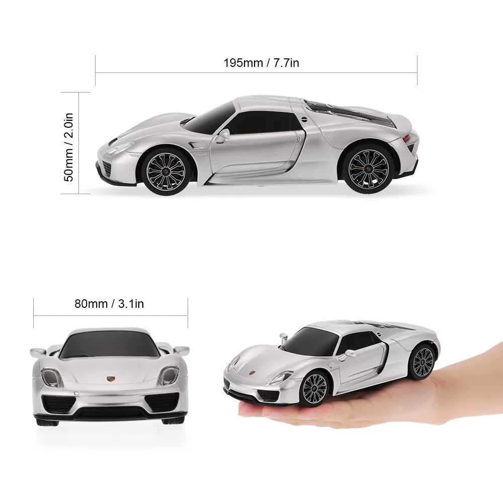 Távirányítós autó Porsche 918 Spyder ezüst 1-24 méretarányú