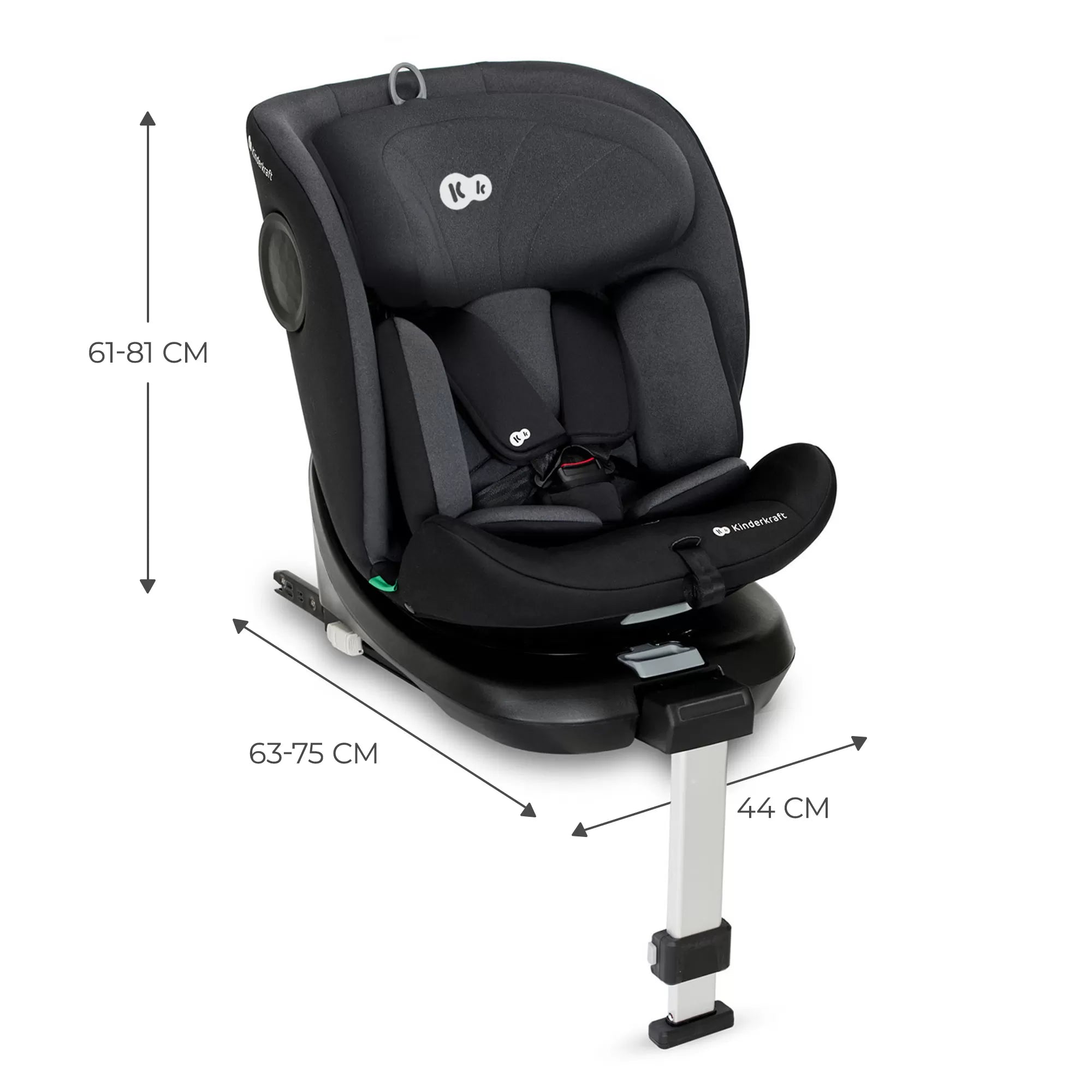 Scaun auto i-size, 40-150 cm, kinderkraft i-360, black