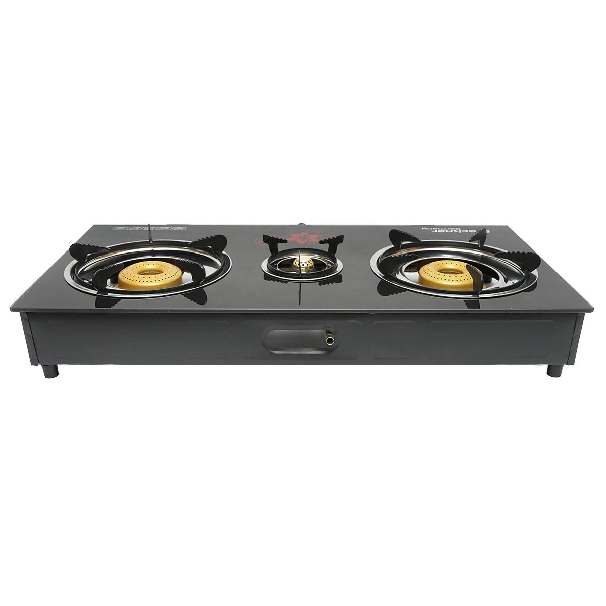 Kempingfőző, hordozható, edzett üveg, 2 égőfej, 2,5 kW, Breckner, Németország