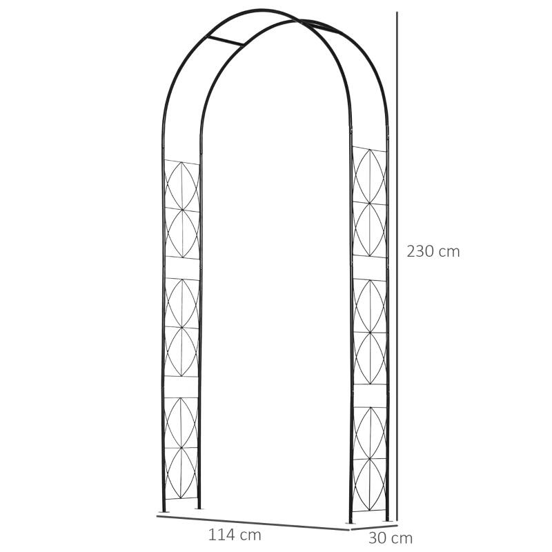 Arcada metalica, pergola, pentru gradina, 114x30x230 cm