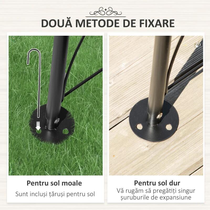 Arcada metalica, pergola, pentru gradina, 114x30x230 cm