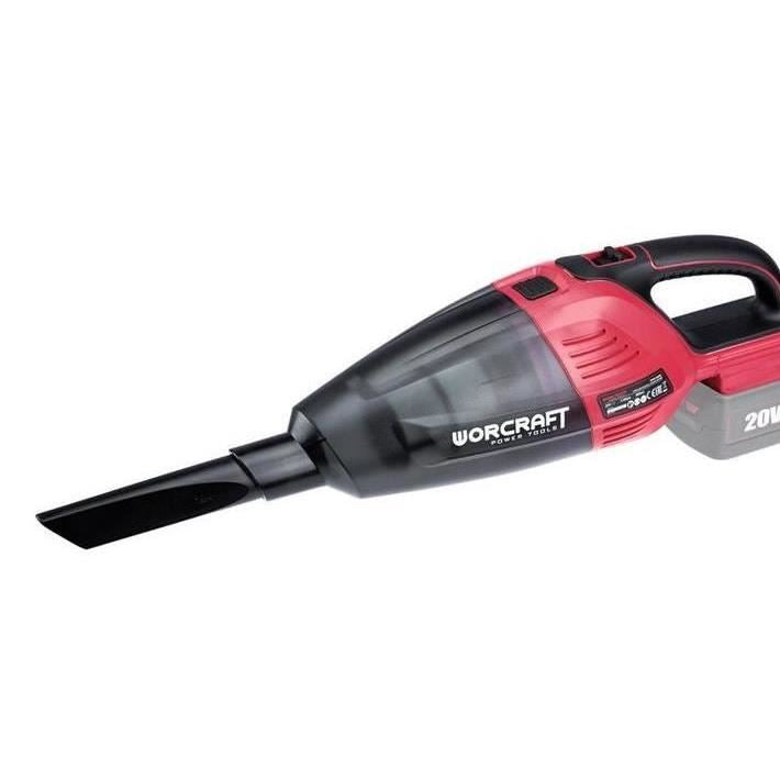 Autós porszívó, 20 V-os Li-ion, 2 Ah-s akkumulátorral, töltővel, HEPA szűrővel, Worcraft