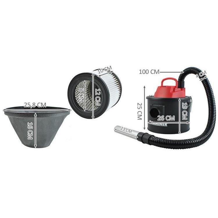 Aspirator cenusa, 800 W, cu functie suflare, filtru HEPA, 10 L, Kaminer