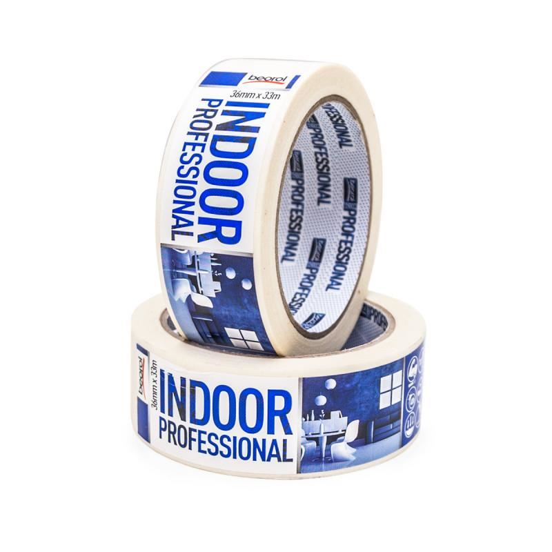 Banda acoperire, 36 mm x 33 m, Indoor Profesional, solvent, alba, Beorol
