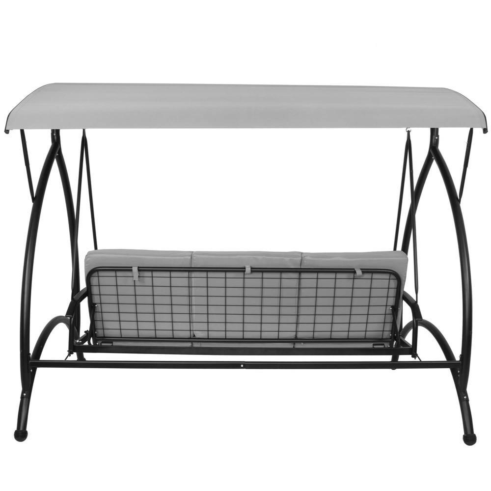 Balansoar gradina, Springos, 3 locuri, gri, 230x136x190 cm, functie pat, max 330 kg, Joko