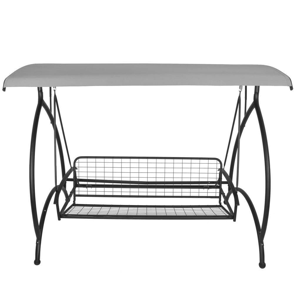 Balansoar gradina, Springos, 3 locuri, gri, 230x136x190 cm, functie pat, max 330 kg, Joko