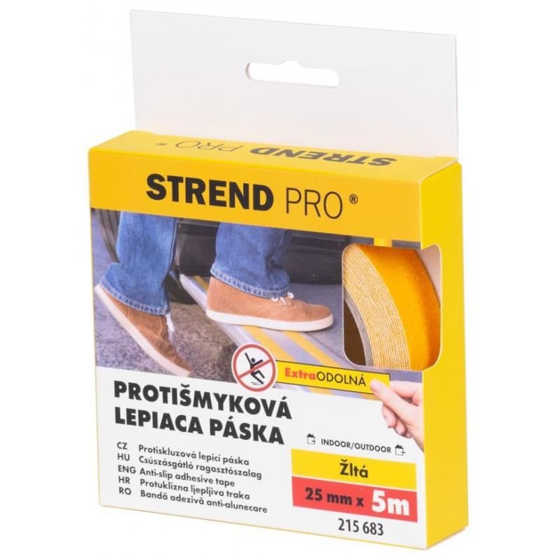 Banda antialunecare, autoadeziva, extra durabila, 25 mm x 5 m, galben, Strend Pro