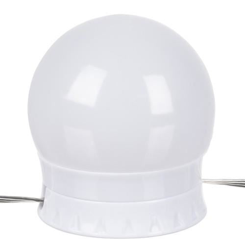 LED izzók tükörbe, fésülködőasztalba, sminkbe, vezérlőpanellel, 30 világítási mód, USB, 10 darabos készlet, Malatec