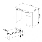 Birou calculator, placa laminata, 1 sertar, 1 dulap cu 2 rafturi, dreapta, gri grafit, 90x50x77 cm