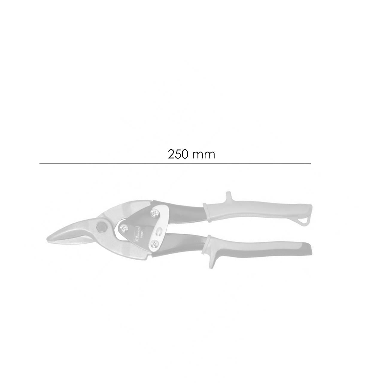 Lemezvágó olló, jobbos vágású, 250 mm, RICHMANN