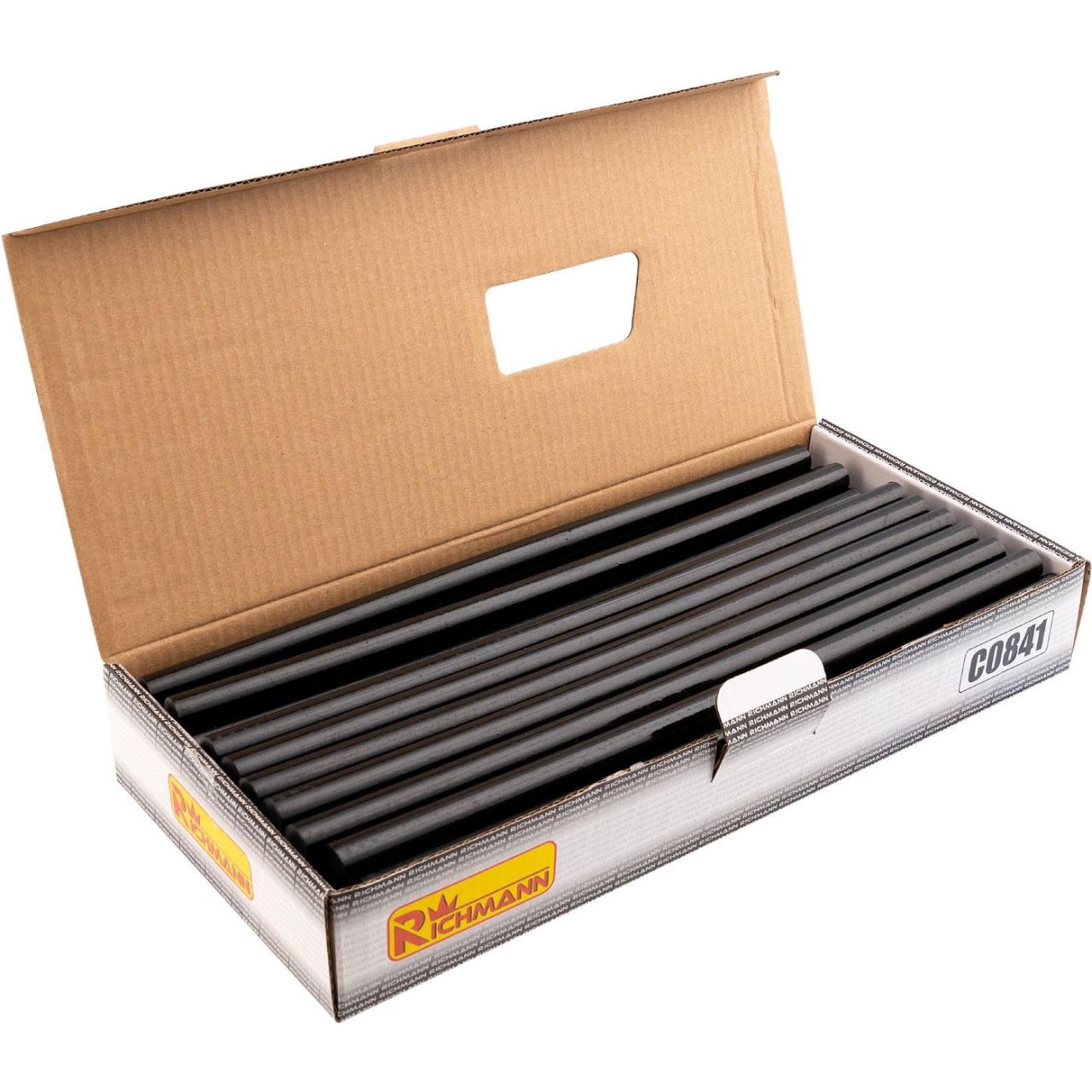 Szilikon stift ragasztópisztolyhoz, fekete, 35 db, 1 kg, 11x270 mm, Richmann