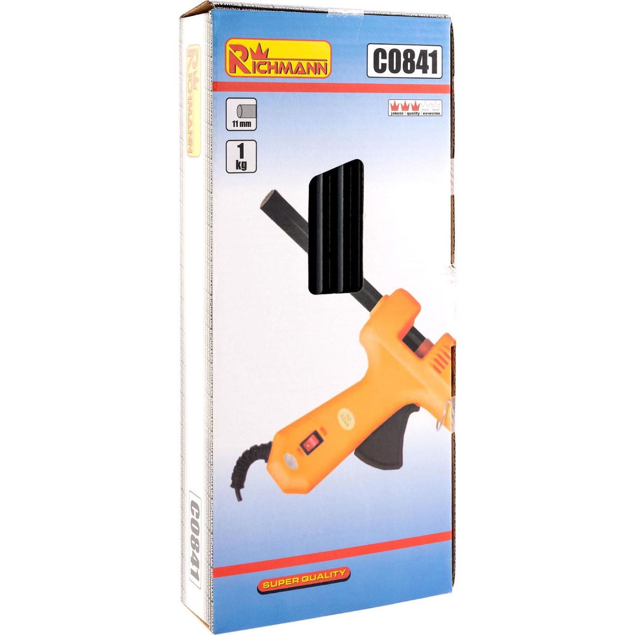 Szilikon stift ragasztópisztolyhoz, fekete, 35 db, 1 kg, 11x270 mm, Richmann