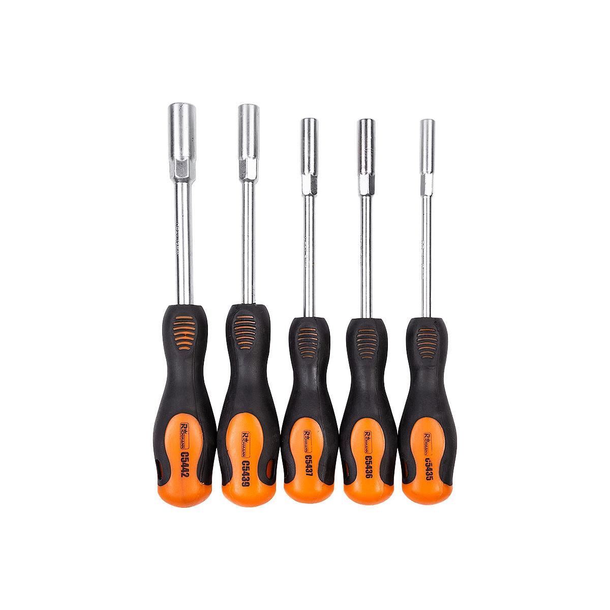 Set surubelnite cu cap tubular, sertar TIP A (385x150 mm) pentru dulap mobil, 6-13 mm, 5 buc, RICHMANN