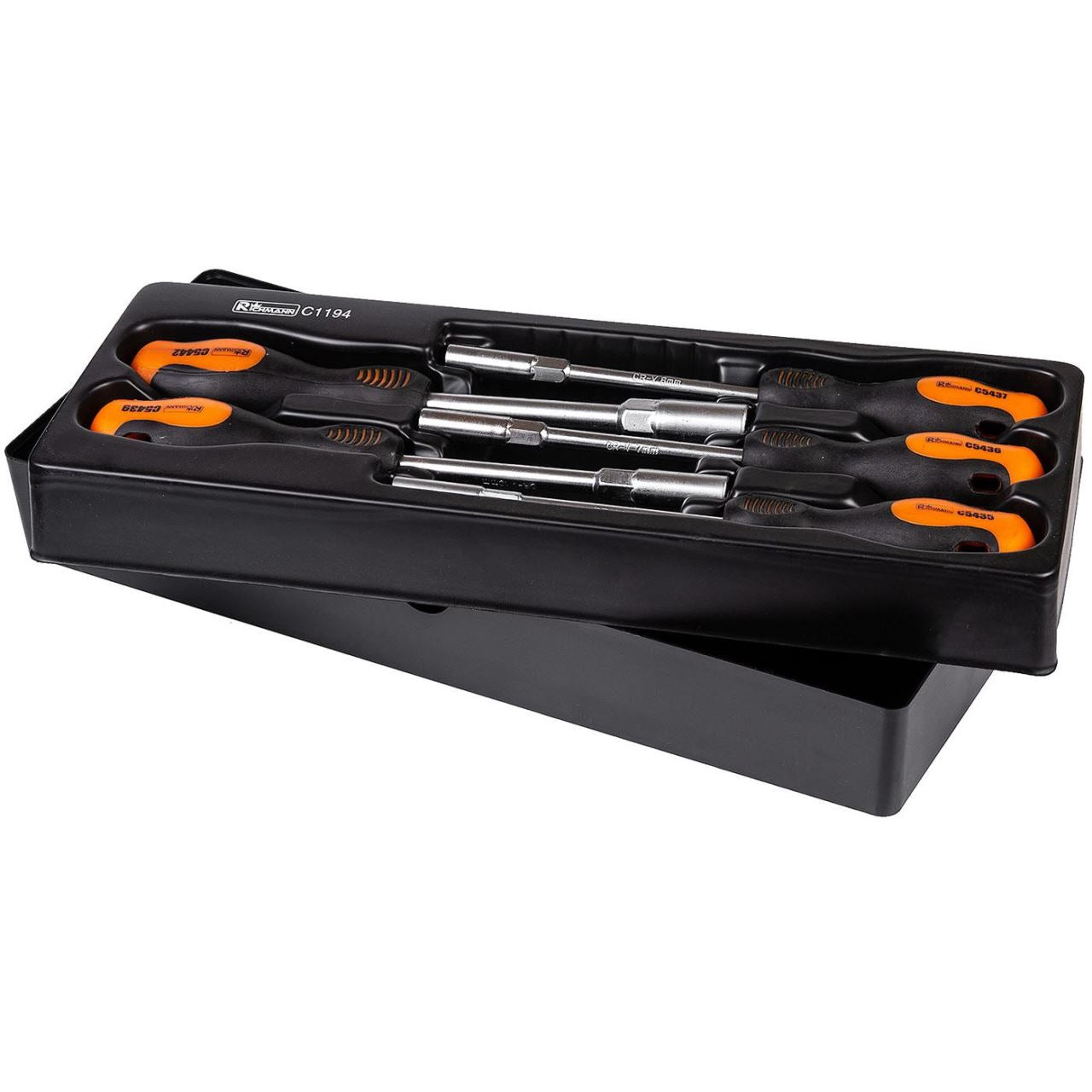 Set surubelnite cu cap tubular, sertar TIP A (385x150 mm) pentru dulap mobil, 6-13 mm, 5 buc, RICHMANN