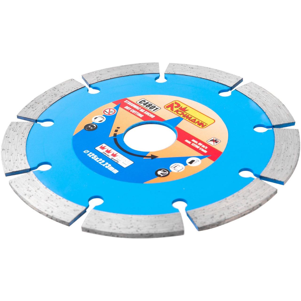 Szegmentált gyémánttárcsa, betonhoz, száraz vágás, 125 mm/22,23 mm, Richmann