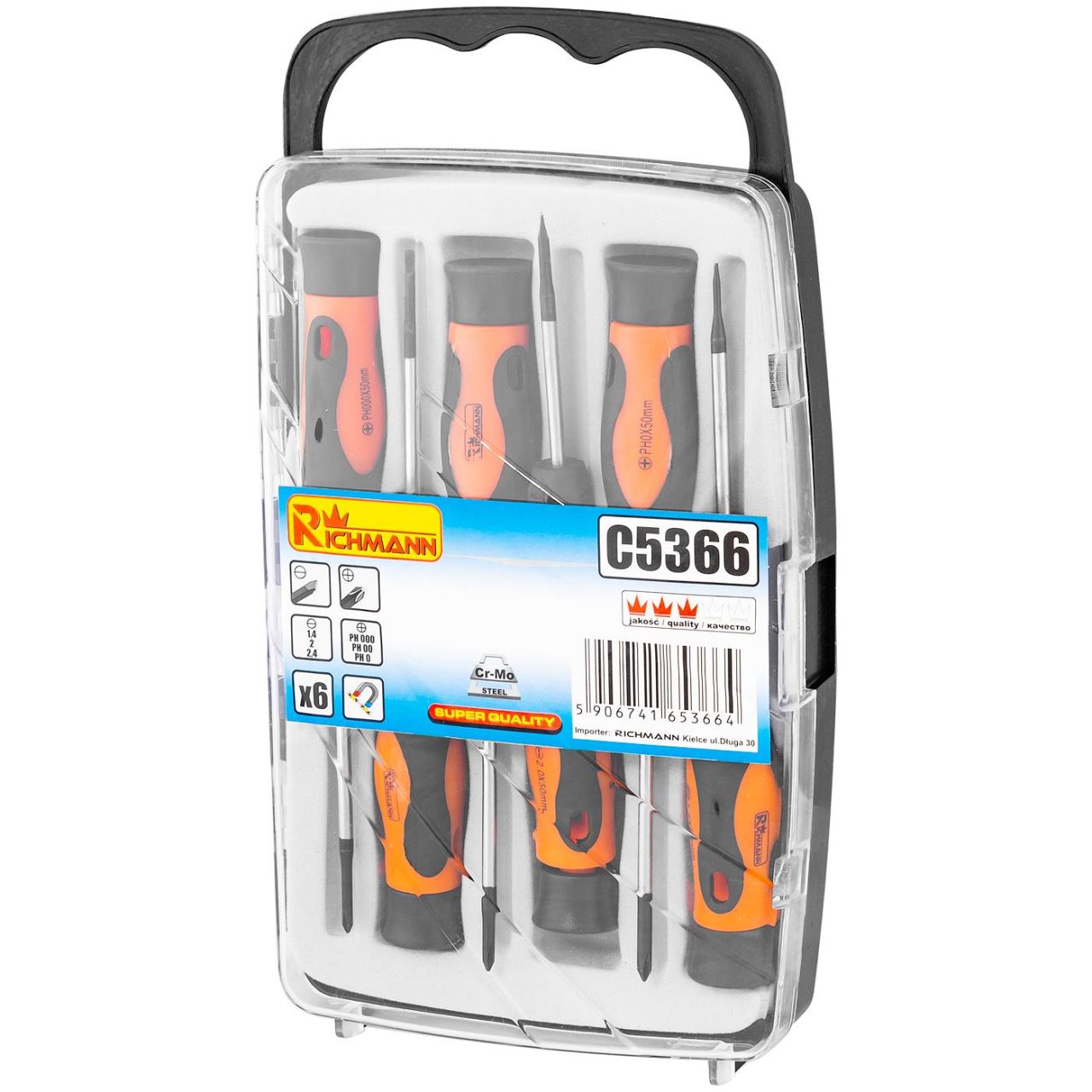 Precíziós csavarhúzók, 6 db, RICHMANN
