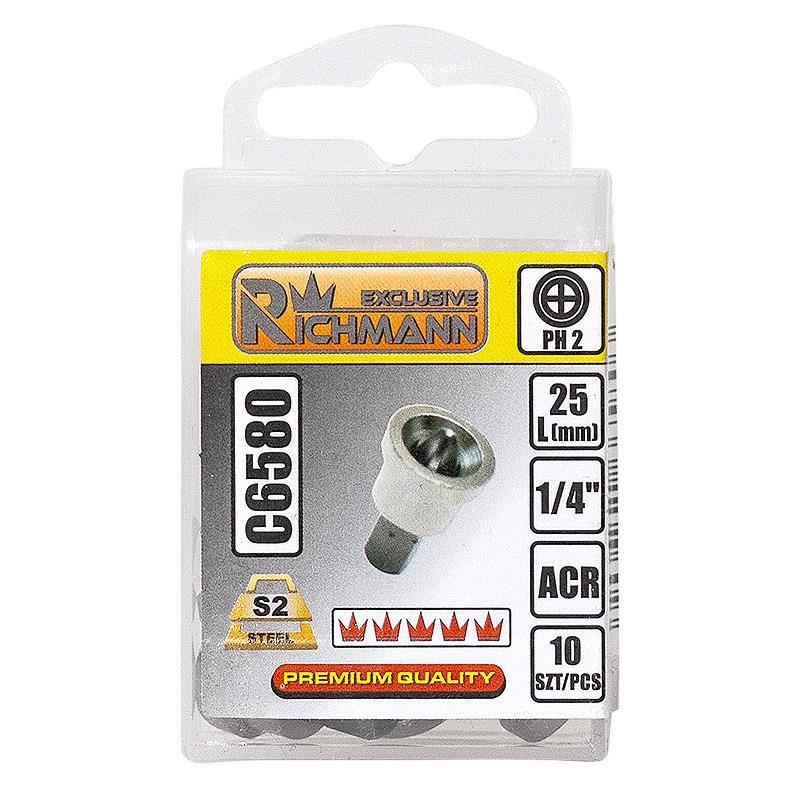 Varfuri, biti, cu opritor gips carton, PH2, 1/4", PH2x25 mm, Richmann Exclusive