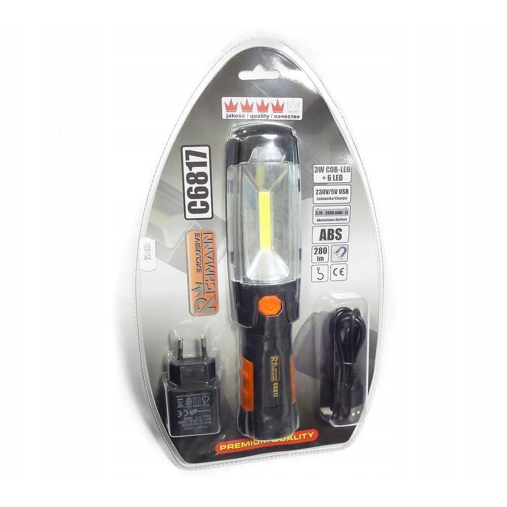 Munkalámpa, COB LED, mágnessel, 3 W, 280 lm, USB, Richmann Exclusive