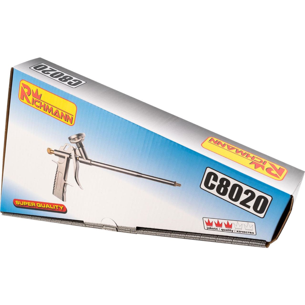 Pistol aplicat spuma, poliuretanica, aluminiu, cu 2 varfuri, 32 cm, Richmann