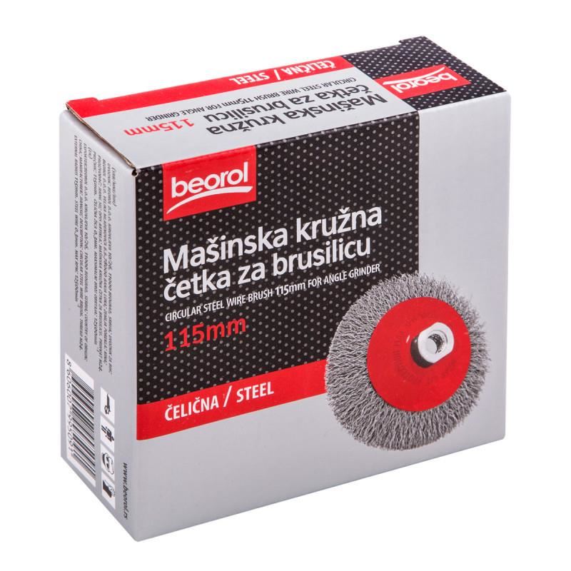 Acéldrótkefe, kör alakú, M14, 115 mm, Beorol