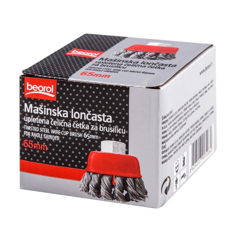 Drótkefe, csésze alakú, szálakkal, M14, 65 mm, Beorol