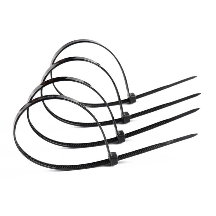 Műanyag bilincsek, fekete, 500x7,2 mm, 100 darabos készlet, Drel