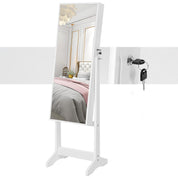 Cabinet bijuterii cu oglinda, MDF, raft interior, alb, 41.1x36.5x151.5 cm