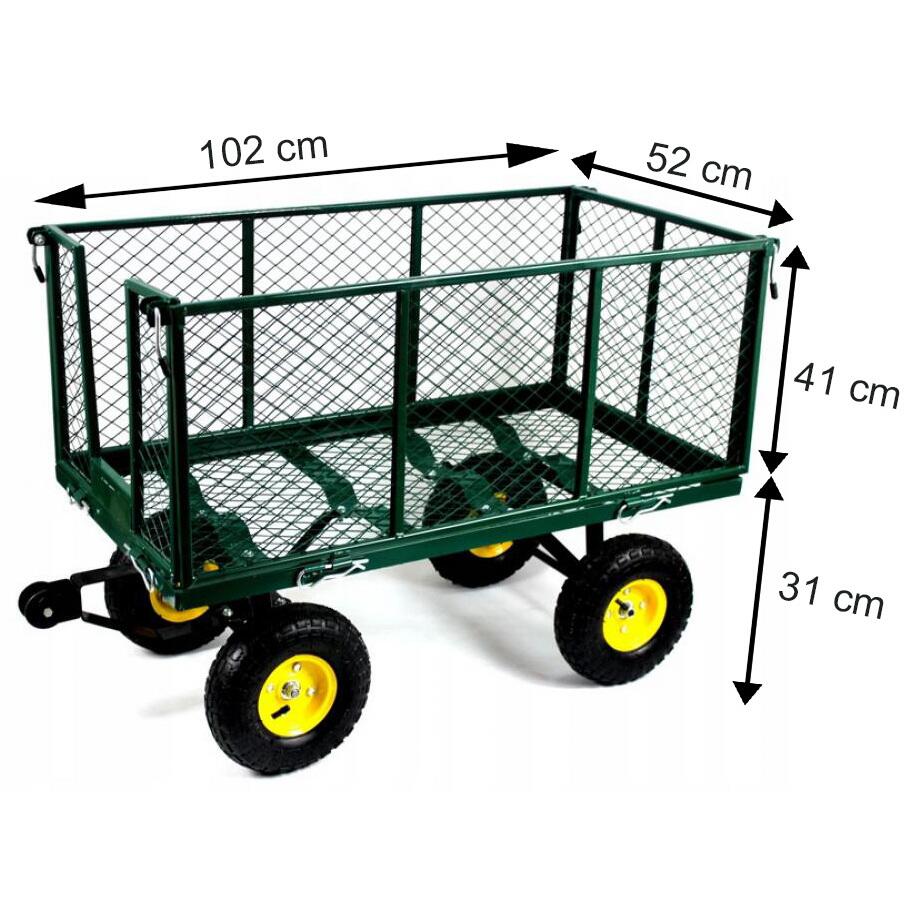 Carucior de gradina, transport, Chomik, verde, max 450 kg, 102x52x72 cm