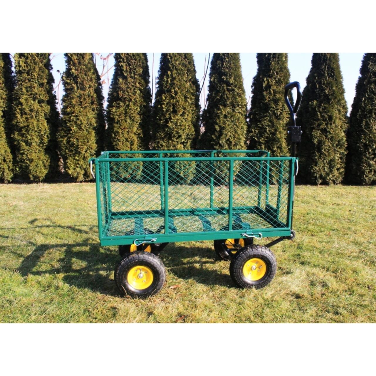 Carucior de gradina, transport, Chomik, verde, max 450 kg, 102x52x72 cm