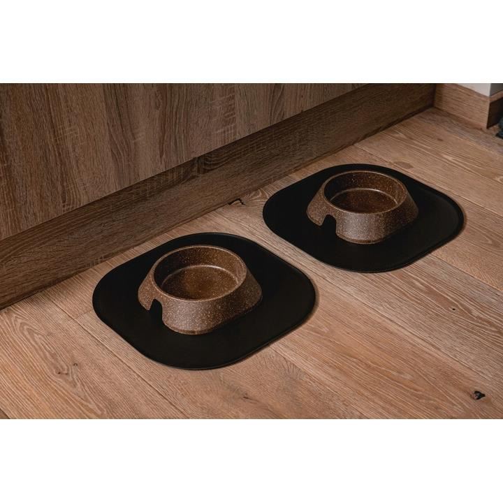 Tál, ECO, kutyának, macskának, csúszásgátló talppal, biológiailag lebomló, barna, L-es méret, 700 ml, 20,3x20,3x5,8 cm
